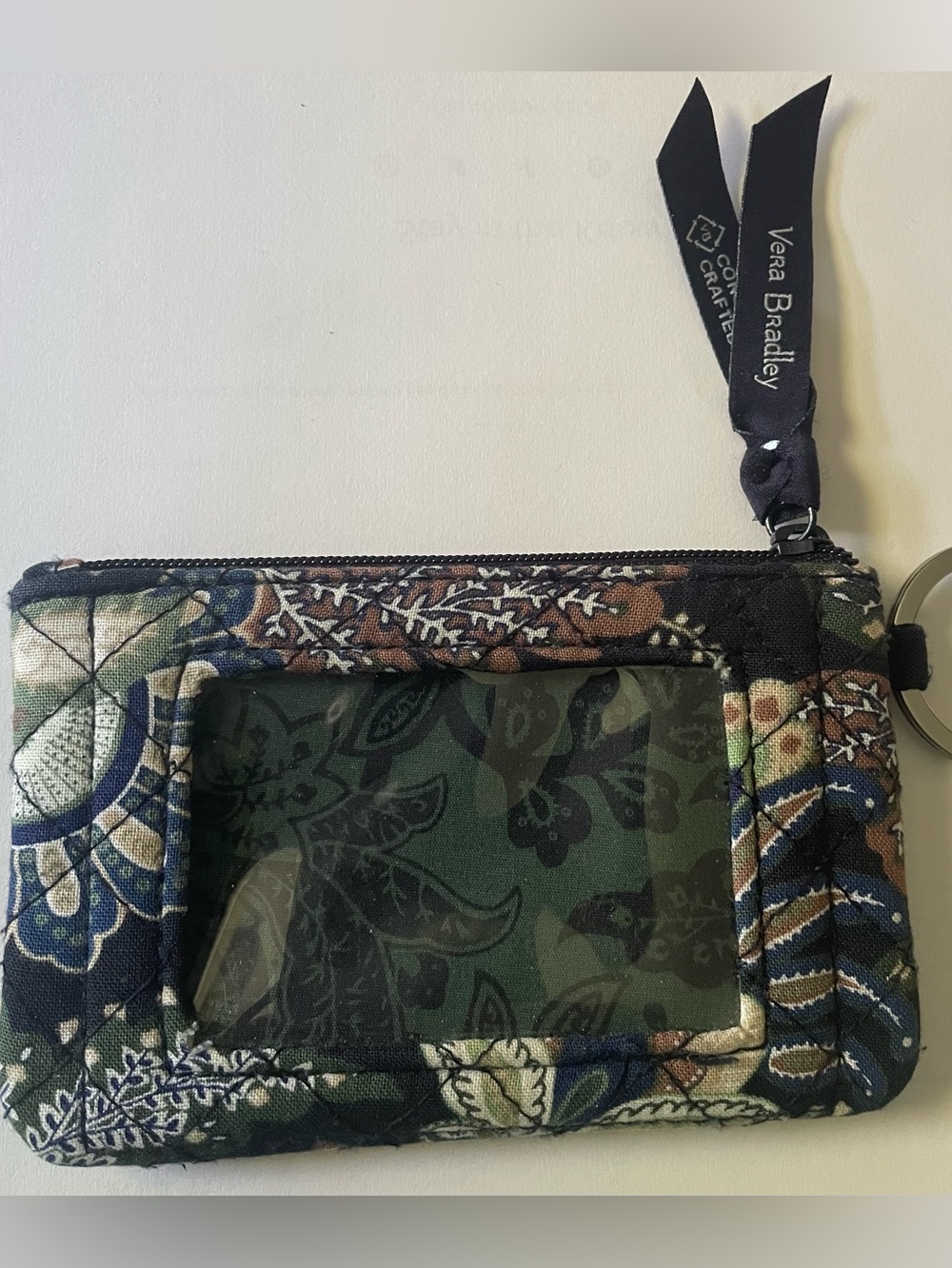 Java Navy Camo pattern Vera Bradley Zip ID Case